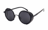 Steampunk Sunglasses Women Round Glasses Goggles Men Side Visor Circle Lens Unisex Vintage Retro Style Punk Oculos De Sol M027