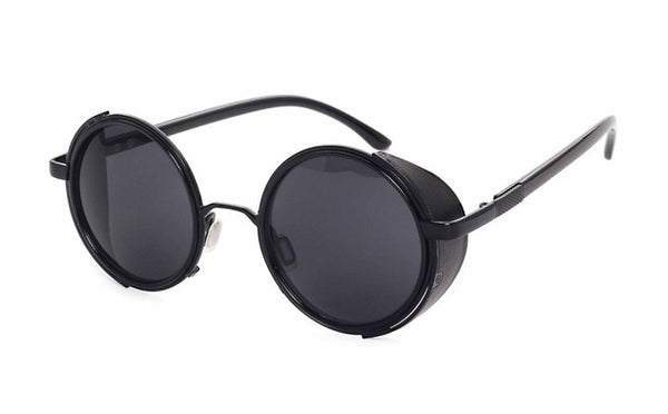 Steampunk Sunglasses Women Round Glasses Goggles Men Side Visor Circle Lens Unisex Vintage Retro Style Punk Oculos De Sol M027