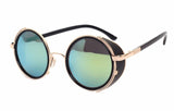 Steampunk Sunglasses Women Round Glasses Goggles Men Side Visor Circle Lens Unisex Vintage Retro Style Punk Oculos De Sol M027