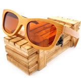 BOBO BIRD 100% Natural Bamboo Wooden Sunglasses Handmade Polarized Mirror Coating Lenses Eyewear With Gift Box