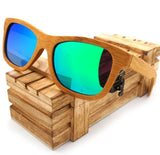 BOBO BIRD 100% Natural Bamboo Wooden Sunglasses Handmade Polarized Mirror Coating Lenses Eyewear With Gift Box