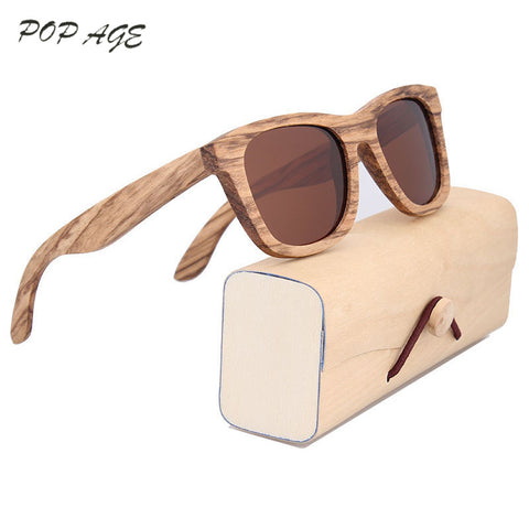 Mens Luxury Brand Real Zebra Wooden Sunglasses Frames Custom Logo Bamboo Sunglasses Men Polarized UV400 Lens Sunglass