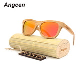 Angcen 2017 New fashion Products Men Women Glass Bamboo Sunglasses au Retro Vintage Wood Lens Wooden Frame Handmade ZA03