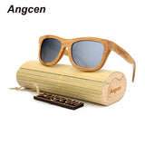 Angcen 2017 New fashion Products Men Women Glass Bamboo Sunglasses au Retro Vintage Wood Lens Wooden Frame Handmade ZA03