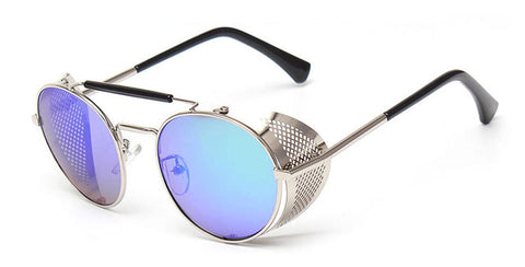 TrendyMate Retro Steampunk Sunglasses Round Designer Steam Punk Metal Shields Sunglasses Men Women UV400 Gafas de Sol 086M