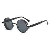 YOJBO Steampunk Sunglasses Mirror Coating Women Mens Summer Alloy Ladies Sun Glasses Round Eyewear Brand Designer Glasses