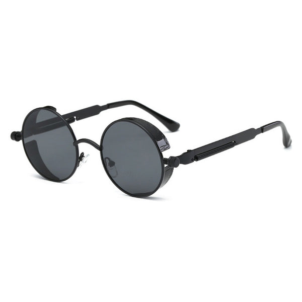 YOJBO Steampunk Sunglasses Mirror Coating Women Mens Summer Alloy Ladies Sun Glasses Round Eyewear Brand Designer Glasses