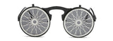 SHAUNA Fashion Men Round Punk Sunglasses Unique Women Steampunk Sunglasses Springs legs Flip Party Glasses