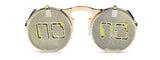 SHAUNA Fashion Men Round Punk Sunglasses Unique Women Steampunk Sunglasses Springs legs Flip Party Glasses