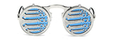 SHAUNA Fashion Men Round Punk Sunglasses Unique Women Steampunk Sunglasses Springs legs Flip Party Glasses