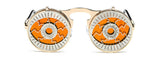 SHAUNA Fashion Men Round Punk Sunglasses Unique Women Steampunk Sunglasses Springs legs Flip Party Glasses