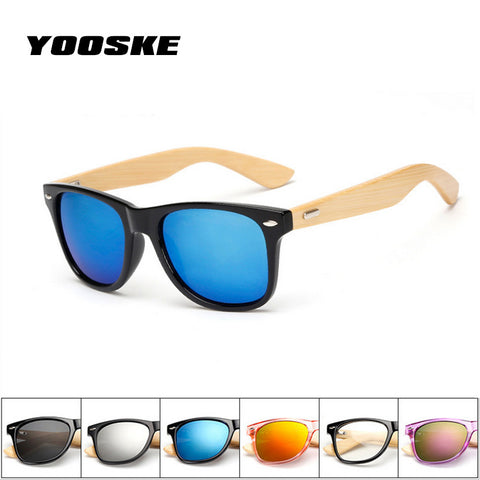 YOOSKE Bamboo Sunglasses for Men Women Travel Goggles Sun Glasses  Vintage Wooden Leg Eyeglasses Fashion Brand Design