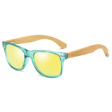 EZREAL Polarized Wood Sunglasses Men Bamboo Leg Sunglass Women Brand Design Sport Goggles Gold Mirror Sun Glasses