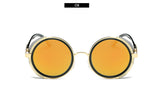 Sweet CITRUS Round Steampunk Sunglasses Men Women Brand Designer Sun glasses For Male UV400 Oculos de sol feminino Metal shades