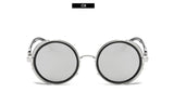 Sweet CITRUS Round Steampunk Sunglasses Men Women Brand Designer Sun glasses For Male UV400 Oculos de sol feminino Metal shades