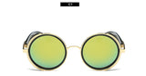 Sweet CITRUS Round Steampunk Sunglasses Men Women Brand Designer Sun glasses For Male UV400 Oculos de sol feminino Metal shades
