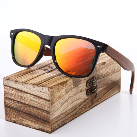 BARCUR 2018 Black Walnut Sunglasses Wood Polarized Sunglasses Mens Glasses UV 400 Protection Eyewear in Wooden Original Box