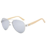 AZB Vintage Pilot Wood Sunglasses Men Women UV400 Gradient Sun Glasses Driver Sport Eyewear Original Bamboo Sunglass