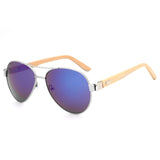 AZB Vintage Pilot Wood Sunglasses Men Women UV400 Gradient Sun Glasses Driver Sport Eyewear Original Bamboo Sunglass