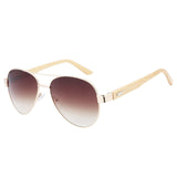 AZB Vintage Pilot Wood Sunglasses Men Women UV400 Gradient Sun Glasses Driver Sport Eyewear Original Bamboo Sunglass