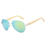 AZB Vintage Pilot Wood Sunglasses Men Women UV400 Gradient Sun Glasses Driver Sport Eyewear Original Bamboo Sunglass