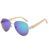 AZB Vintage Pilot Wood Sunglasses Men Women UV400 Gradient Sun Glasses Driver Sport Eyewear Original Bamboo Sunglass