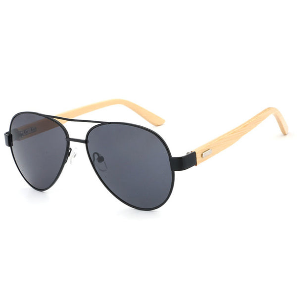 AZB Vintage Pilot Wood Sunglasses Men Women UV400 Gradient Sun Glasses Driver Sport Eyewear Original Bamboo Sunglass