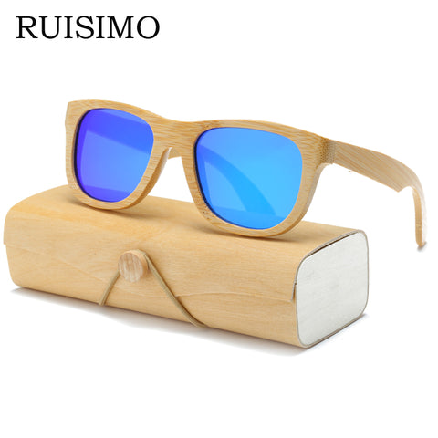 Wood Sunglasses Men women square bamboo Women for men women Mirror Sun Glasses retro de sol masculino 2017 Handmade with case