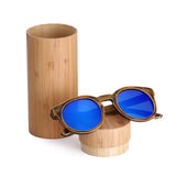 BerWer round Frame Bamboo Sunglass 2018 Fashion Wooden Sunglasses Men Women Sun Glasses
