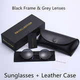 R.BCOLLECTION Steampunk Round Sunglasses Men Women Anti-UV Polarized Metal Frame Retro Sun Glasses Mirror gafas de sol 801