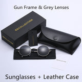 R.BCOLLECTION Steampunk Round Sunglasses Men Women Anti-UV Polarized Metal Frame Retro Sun Glasses Mirror gafas de sol 801