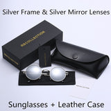 R.BCOLLECTION Steampunk Round Sunglasses Men Women Anti-UV Polarized Metal Frame Retro Sun Glasses Mirror gafas de sol 801