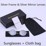 R.BCOLLECTION Steampunk Round Sunglasses Men Women Anti-UV Polarized Metal Frame Retro Sun Glasses Mirror gafas de sol 801