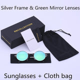 R.BCOLLECTION Steampunk Round Sunglasses Men Women Anti-UV Polarized Metal Frame Retro Sun Glasses Mirror gafas de sol 801