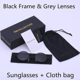 R.BCOLLECTION Steampunk Round Sunglasses Men Women Anti-UV Polarized Metal Frame Retro Sun Glasses Mirror gafas de sol 801