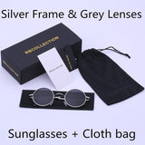 R.BCOLLECTION Steampunk Round Sunglasses Men Women Anti-UV Polarized Metal Frame Retro Sun Glasses Mirror gafas de sol 801
