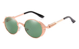 Gothic Steampunk Sunglasses Women Men Vintage Retro Oval Metal Sun Glasses UV400 Steam Punk Goggles Mirrored Oculos 1281T