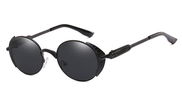Gothic Steampunk Sunglasses Women Men Vintage Retro Oval Metal Sun Glasses UV400 Steam Punk Goggles Mirrored Oculos 1281T