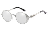 Gothic Steampunk Sunglasses Women Men Vintage Retro Oval Metal Sun Glasses UV400 Steam Punk Goggles Mirrored Oculos 1281T