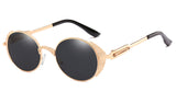 Gothic Steampunk Sunglasses Women Men Vintage Retro Oval Metal Sun Glasses UV400 Steam Punk Goggles Mirrored Oculos 1281T