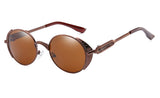 Gothic Steampunk Sunglasses Women Men Vintage Retro Oval Metal Sun Glasses UV400 Steam Punk Goggles Mirrored Oculos 1281T