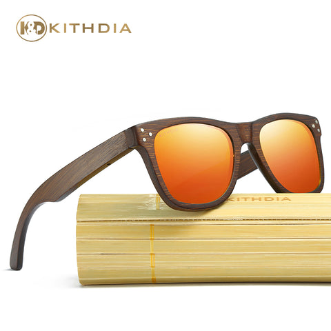 KITHDIA Brand Designer Men Wood Bamboo Sunglasses New Polarized Wood Sun Glasses Wood Box Retro Vintage Eyewear #KD028