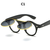 DJXFZLO Fashion Retro Steampunk Sunglasses Women Round Glasses Brand Designer Vintage Steam Punk Sun Glasses oculos gafas de sol