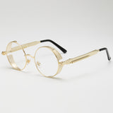 Retro Round Metal Steampunk Sunglasses Men Women Fashion Glasses Brand Designer Vintage Sunglasses High Quality UV400 Eyewear