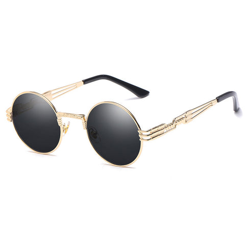 Gothic Steampunk Sunglasses Men Women Metal Eyeglasses Round Shades Brand Designer Sun glasses Mirror High Quality UV400 Eyewear