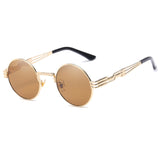 Gothic Steampunk Sunglasses Men Women Metal Eyeglasses Round Shades Brand Designer Sun glasses Mirror High Quality UV400 Eyewear