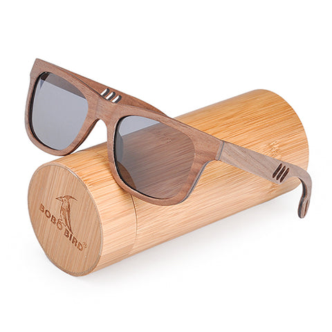 BOBO BIRD Walnut Wood Sunglasses Men Women Brand Designer Mirror