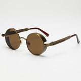 Metal Steampunk Sunglasses Men Women Fashion Round Glasses Brand Design Vintage Sunglasses High Quality UV400 Eyewear Shades
