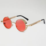 Metal Steampunk Sunglasses Men Women Fashion Round Glasses Brand Design Vintage Sunglasses High Quality UV400 Eyewear Shades