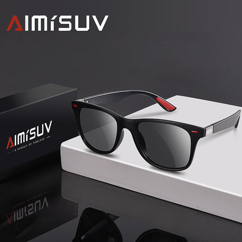 AMISUV Polarized Sunglasses Men Women Classic Rivet Square Frame Sun glasse for Men Driving Vintage Brand Designer Goggles UV400